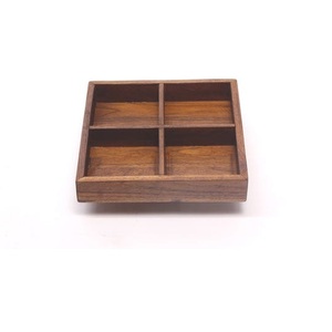 Assiette de service pour restaurant d'hôtel à la maison Plateau de service en bois avec poignée dorée Assiette de service pour restaurant d'hôtel à la maison - Product Image 5