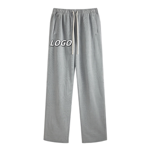 Casual Baggy Plain Unisex Jogger Pant Streetwear de gran tamaño French Terry pierna ancha peso pesado 100% pantalones de chándal de algodón para hombres - Product Image 4