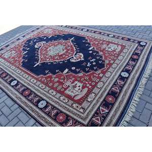 Alfombra ecológica de lana turca Vintage Rojo Negro 8x11ft estilo clásico Patchwork látex 9x12 rectángulo pasillo 10mm alfombra grande - Product Image 4