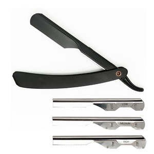 Maquinillas de Afeitar de Acero Inoxidable Alemanas de Media Hoja Hechas a Medida para Hombre, Maquinilla de Afeitar de Seguridad Totalmente Negra para Uso Facial y Corporal, Elegante para Salón - Product Image 4