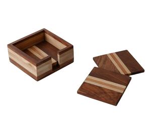 Juego de posavasos de forma cuadrada de madera y resina de estilo moderno con soporte para fiesta de oficina y restaurante para vajilla usada - Product Image 1
