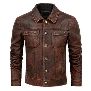 Veste en cuir de vache véritable décontractée pour homme Meilleure qualité de duvet et de tissu pour le printemps, l'automne et l'hiver Veste pour homme - Product Image 3