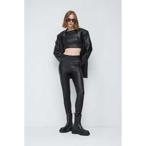 Leggings de fitness décontractés en mousseline, taille mi-haute, taille basse, effet push-up, en nylon, cuir, spandex, sans couture, taille XL, imprimé lettres, doux pour la salle de sport - Product Image 3