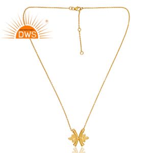 Collar con colgante chapado en oro de 18 quilates de plata de ley de diseño elegante, joyería fina Demi para mujer, regalo para ella - Product Image 1