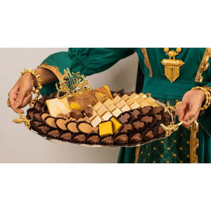 Plateau de service à chocolat en métal de qualité de luxe bol de service à chocolat de forme ronde de la meilleure qualité pour serveur de chocolat ramadan dates - Product Image 6