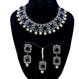 Rectangle <b>Crystal</b> Pearl Necklace and <b>Earring</b> 3 Rows Pearl Necklace Women Artificial Jewelry - Product Image 1