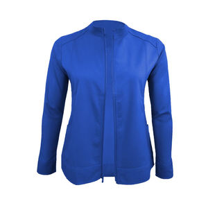 Veste de gommage pour infirmière à fermeture éclair avec logo personnalisé Vestes de gommage pour hôpitaux Uniformes doux et extensibles - Product Image 1