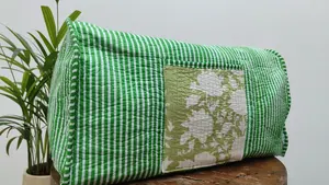 Nouvel arrivage de sac fourre-tout en coton avec patchs design pour femmes sac fourre-tout lavable énorme sac pour faire du shopping bagage de voyage - Product Image 6