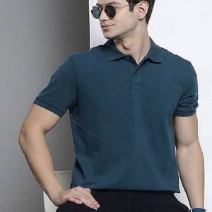 Nueva camiseta de negocios de primavera y otoño, camiseta Polo de manga corta para hombre, camiseta bordada de moda de Color sólido con solapa - Product Image 3
