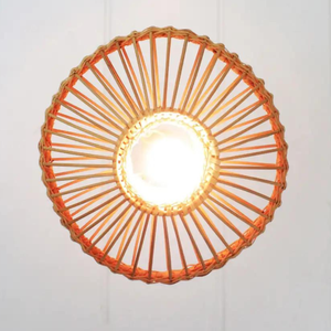 โคมไฟหวายสานธรรมชาติสุดหรูไฟระย้าไม้ไผ่ทรงกลมพร้อมคุณสมบัติแขวนสำหรับตกแต่งภายในบ้านห้อง - Product Image 5