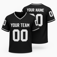 Camiseta de Fútbol Americano Personalizada con Impresión Digital, 100% Poliéster, Malla Transpirable, 240g, Manga Corta, Cuello en V, Unisex, para Adultos