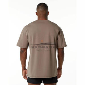 เสื้อยืดคอกลมผู้ชายแขนสั้นผ้าคอตตอนใส่เล่นกีฬาฟิตเนสสีพื้นทรงหลวมโลโก้แฟชั่นแบบออกแบบได้ตามต้องการ - Product Image 6