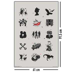 โปสเตอร์วงร็อคในตำนานสไตล์โมเดิร์นที่มีควีน เลด เซพเพลิน คิสสำหรับตกแต่งผนัง - Product Image 1