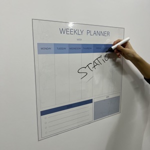 2025 tái sử dụng hàng tuần kế hoạch tổ chức mềm bảng trắng Gỗ thủy tinh khô xóa bảng tĩnh điện nam châm kim loại bảng trắng - Product Image 4