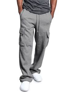 Pantalones de chándal holgados apilados, pantalones de chándal acampanados de Color blanco con bolsillos, pantalones de chándal acampanados con cordón de retazos para hombre - Product Image 6