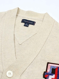 Cárdigan de algodón TH, suéter Beige, cierre de botones, ajuste Regular, estilo clásico Vintage, cárdigan de marca de calidad importada Premium - Product Image 2