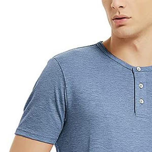 T-shirt Henley à manches courtes pour homme 2026, 2 ou 3 boutons, logo personnalisé, T-shirt Henley pour homme à manches courtes, T-shirt Henley en coton pour homme - Product Image 2