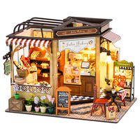Modèle de maison à construire soi-même, petite maison en bois artisanale, kit d'assemblage, miniature, micro-bâtiment, ornement de bureau, jouet