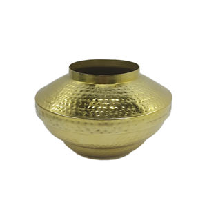 Florero de diseño de Metal chapado en oro Florero Sala de estar Decoración de mesa para decoración de piso y pared - Product Image 6