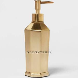 Distributeur de savon liquide design fleurs en métal de qualité supérieure pour salle de bain, finition entièrement argentée, brillante, polie et martelée - Product Image 5