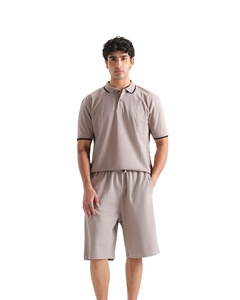 Pantalones Cortos Bermuda Casuales de Verano con Textura - 100% Algodón Satinado Transpirable con Patrón Liso - Product Image 1