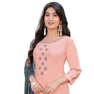 Rayón pesado aprobado por Liva con trabajo hecho a mano y trabajo de bordado Kurti con trabajo de bordado Palzzo con gasa Naznine Dupatta - Product Image 1