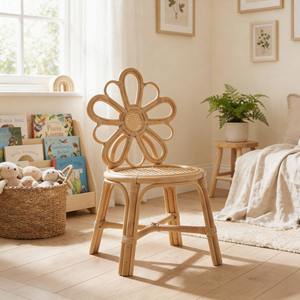 Flower Shaped <b>Chairs</b> for Children Toddler Babies Natural Cane Rattan Baby <b>Chair</b> Cheap Price Wholesale OEM Accepted - Product Image 2