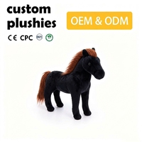 Jouets en peluche sur mesure OEM ODM, cheval en peluche de petite taille, animal en peluche personnalisé à partir de dessin, personnage de dessin animé, production de peluches