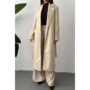 Manteau mi-long beige à ceinture - Beige - Product Image 4