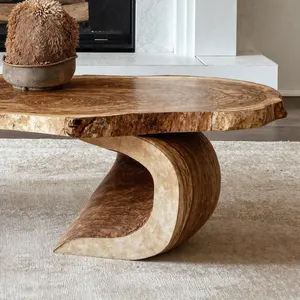 Table basse en bois dur de qualité supérieure avec finition brillante et rangement disponible à des prix abordables - Product Image 2
