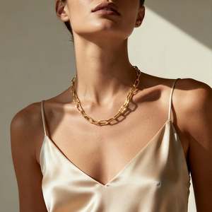 Collier chaîne trombone en acier inoxydable Jeulia avec accents de diamants et de perles - Product Image 1