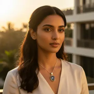 Collar con Colgante Ovalado de Topacio Místico en Plata 925 para Mujer - Acabado en Oro Rosa con Baño de Rodio - Product Image 2