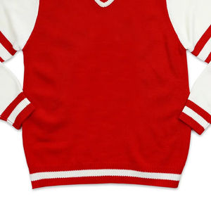 Custom Logo Printed 100% Cotton <b>Fleece</b> Sweatshirts <b>Red</b> White Sorority Streetwear Unisex <b>Red</b> Sweatshirts V-Neck Design - Product Image 5