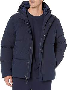 Veste matelassée pour homme de qualité supérieure, personnalisée, résistante à l'eau, marine, recyclée, mi-longue, à capuche - Product Image 5