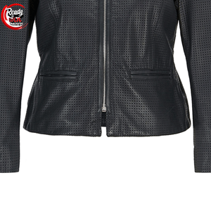 Veste en cuir légère grande taille au design personnalisé pour femmes veste de moto à la mode coton matelassé remplissage respirant brut - Product Image 4
