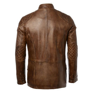 2025 nouveauté hommes luxe en cuir moto veste personnalisé hiver toile avant fermeture éclair - Product Image 5