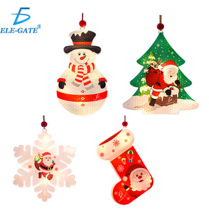 Pendentif lumineux LED durable en forme de bonhomme de neige, alimenté par piles, pour la décoration de la maison, fournitures de fête, cadeau en plastique - Product Image 4
