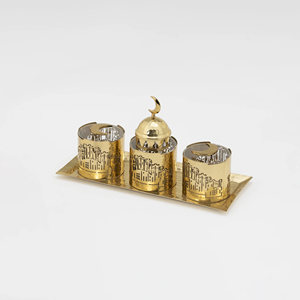 Modern Arabic Decor Item Featuring Islamic Motifs and High Quality Decorative Metal Construction - Product Image 1