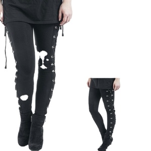 Leggings de yoga mi-taille pour femme, doux, extensibles, noirs, style punk, effet push-up, tricotés, sans coutures, résistants aux déchirures, longueur genou HI 2026 - Product Image 4