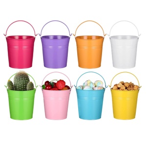 Handmade Iron <b>Metal</b> Pail <b>Bucket</b> with Handle Enamel Color For Indoor & Outdoor Decor Planter Multi Usable Pail <b>Bucket</b> - Product Image 5