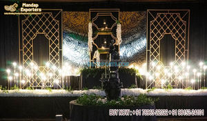 Fond de mur de bougie magique de mariage en métal doré, décor de mur de bougie pour événement de mariage, décor de mur de bougie étincelant pour mariage - Product Image 2