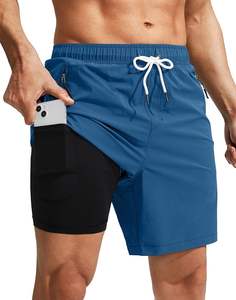 ชุดว่ายน้ำผ้าใยสังเคราะห์สำหรับผู้ชายชุดว่ายน้ำเอวแบบสั้นผ้าสแปนเด็กซ์ผ้าไนลอนระบายอากาศป้องกันยูวีกันน้ำพิมพ์โลโก้ - Product Image 3