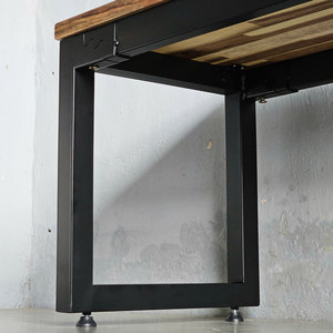 Acacia <b>Wood</b> Patio <b>Bench</b> with Powder-Coated Iron Legs 140x40x45cm GBD007 - Product Image 5
