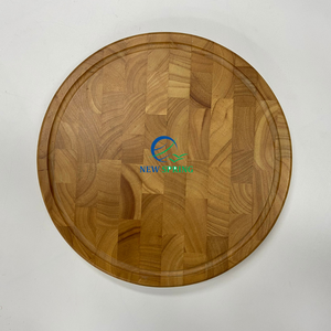 Planche à découper en bambou Vietnam End Grain-Poignée et rainures intégrées pour couper et servir - Product Image 2