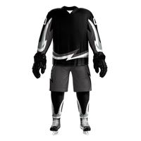 Conjunto de Hockey sobre Hielo Sublimado de Poliéster Transpirable Rosa y Gris para Equipos Profesionales, Personalizable con Nombre y Número, Elástico en Cuatro Direcciones, Venta al Por Mayor