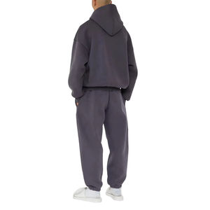 Ensemble Survêtement Personnalisé à Épaules Gouttes pour Hommes Surdimensionné Baggy Jogging Blanc Sweat à Capuche Lourd et Pantalon de Survêtement - Product Image 5