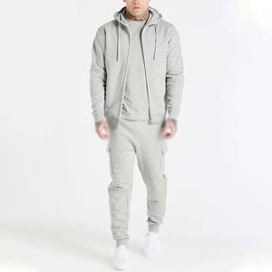 <b>Men</b> Custom Logo Active Pullover Tracksuit 100% Cotton Zipped Hoodie Matching <b>Joggers</b> Wholesale <b>Cargo</b> Solid - Product Image 1