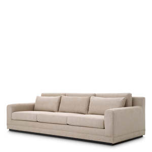 Sofá Seccional Extensible de Microfibra Palmer Beige, Forma Cuadrada, Juego de Muebles para el Hogar Manhattan, para Uso en Apartamentos - Product Image 1