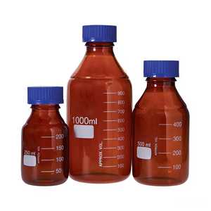 Botella de reactivo de vidrio ámbar de 2000ml de grado de laboratorio con cuello estrecho y tapón de rosca de polipropileno (PP) - Product Image 6
