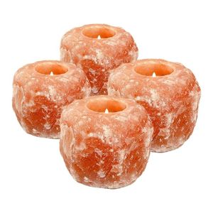 Bougeoir en sel naturel de l'Himalaya de qualité supérieure fabriqué à la main pour un décor rustique Thérapie de bien-être et lumière ambiante - Product Image 5